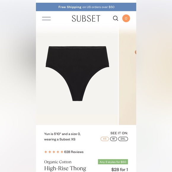 Knickey / Subset cotton high waist thongs - Picture 4 of 4